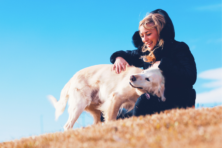 dog and owner bonding