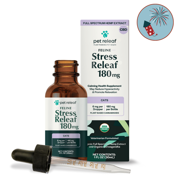 USDA Organic Feline Stress Releaf 180mg Calming CBD Oil For Cats