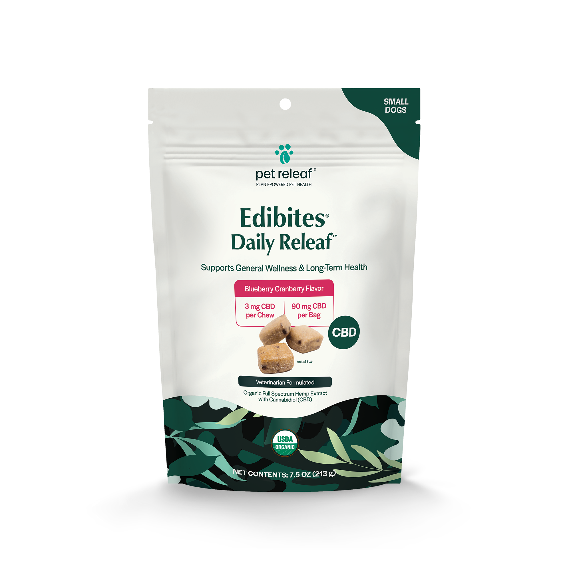 Daily Releaf Edibites for Small Dogs Blueberry Cranberry Flavor