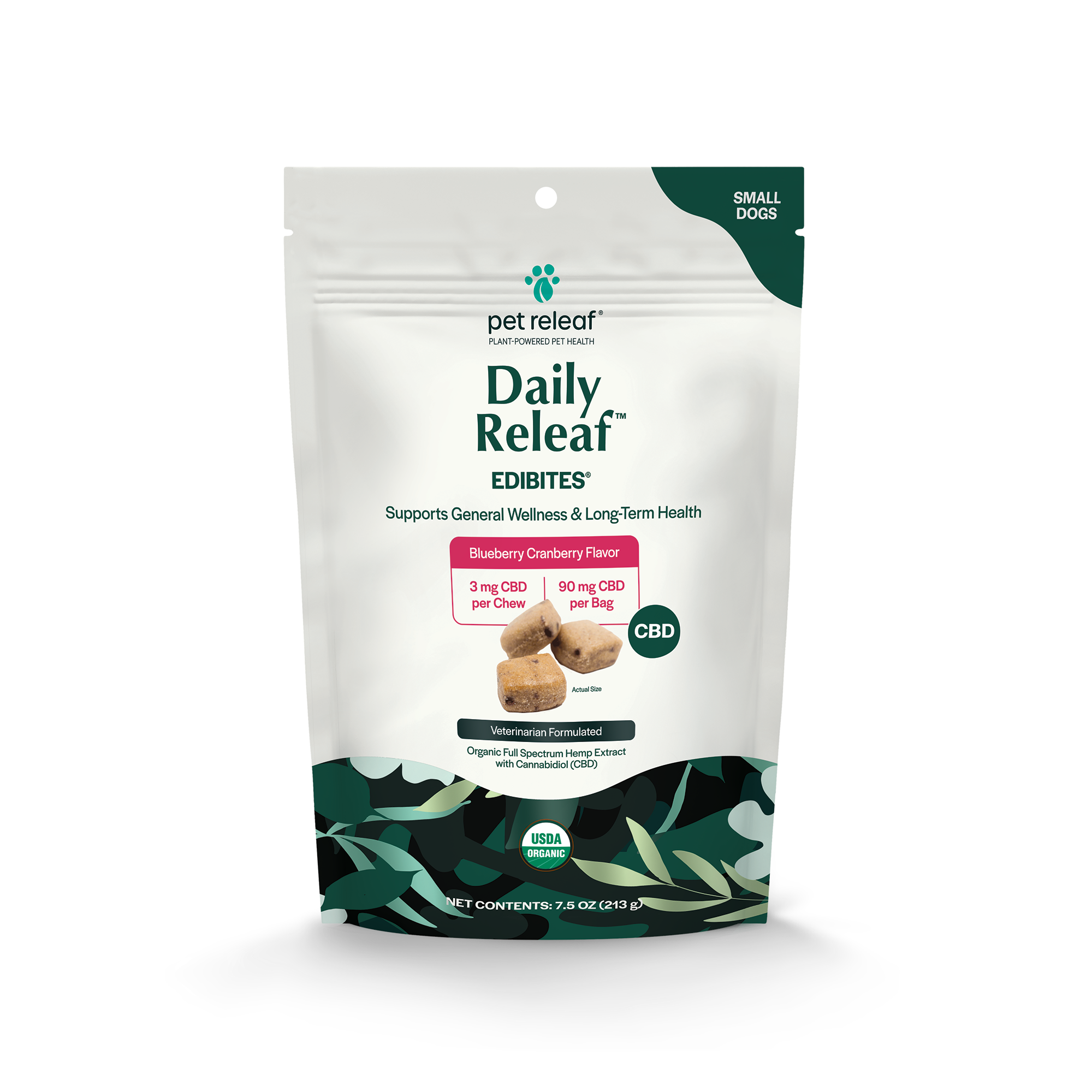 Daily Releaf Edibites for Small Dogs - Blueberry Cranberry Flavor