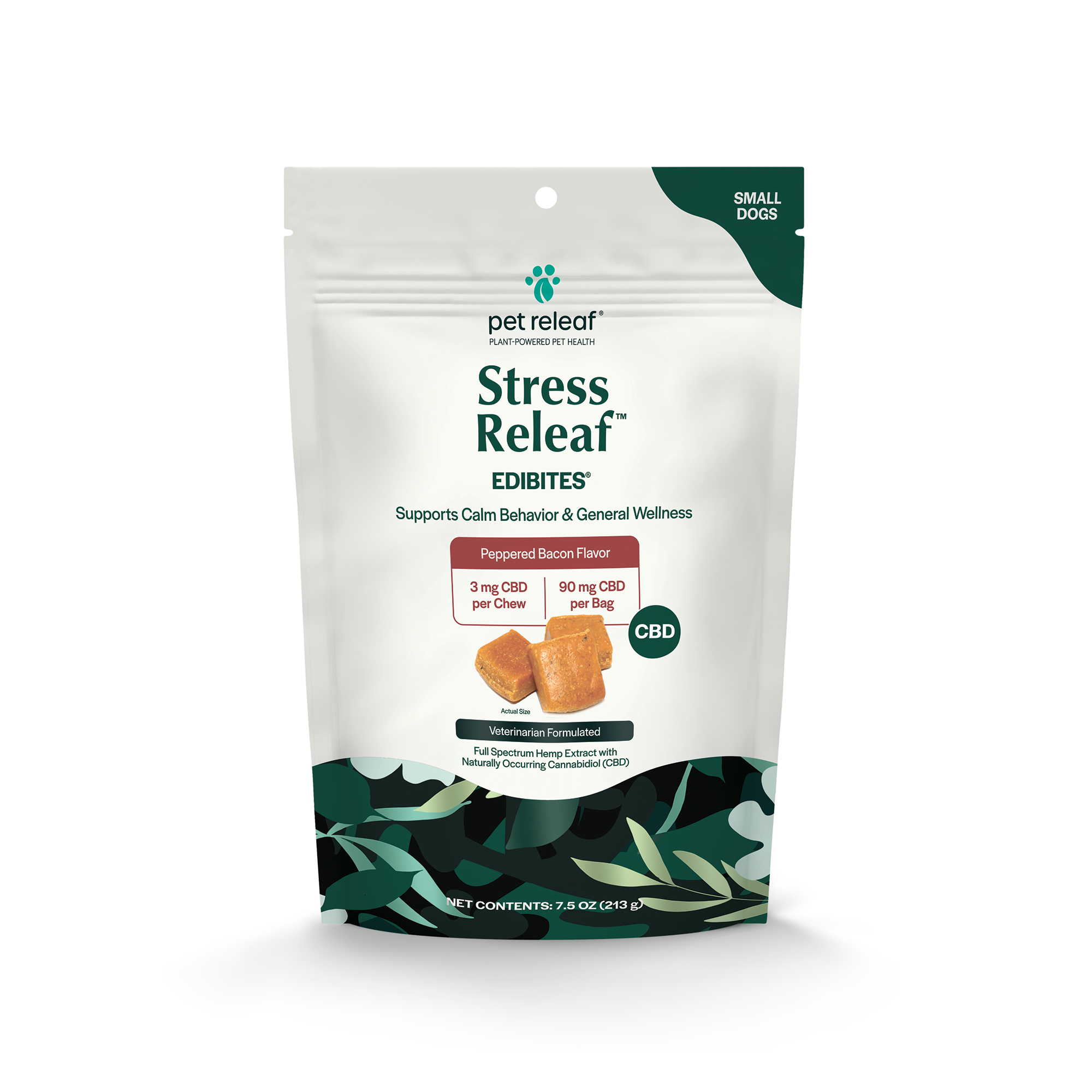 Stress Releaf Edibites for Small Dogs - Peppered Bacon Flavor